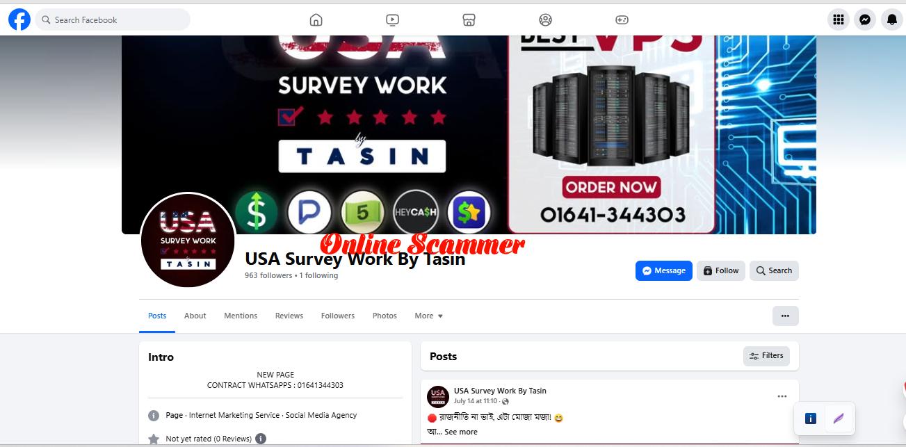 Beware of Bangladeshi VPS Survey Scammers: Exposing the Fake Pages of Shine Mahamoud, Tasin & Anisur Rahman